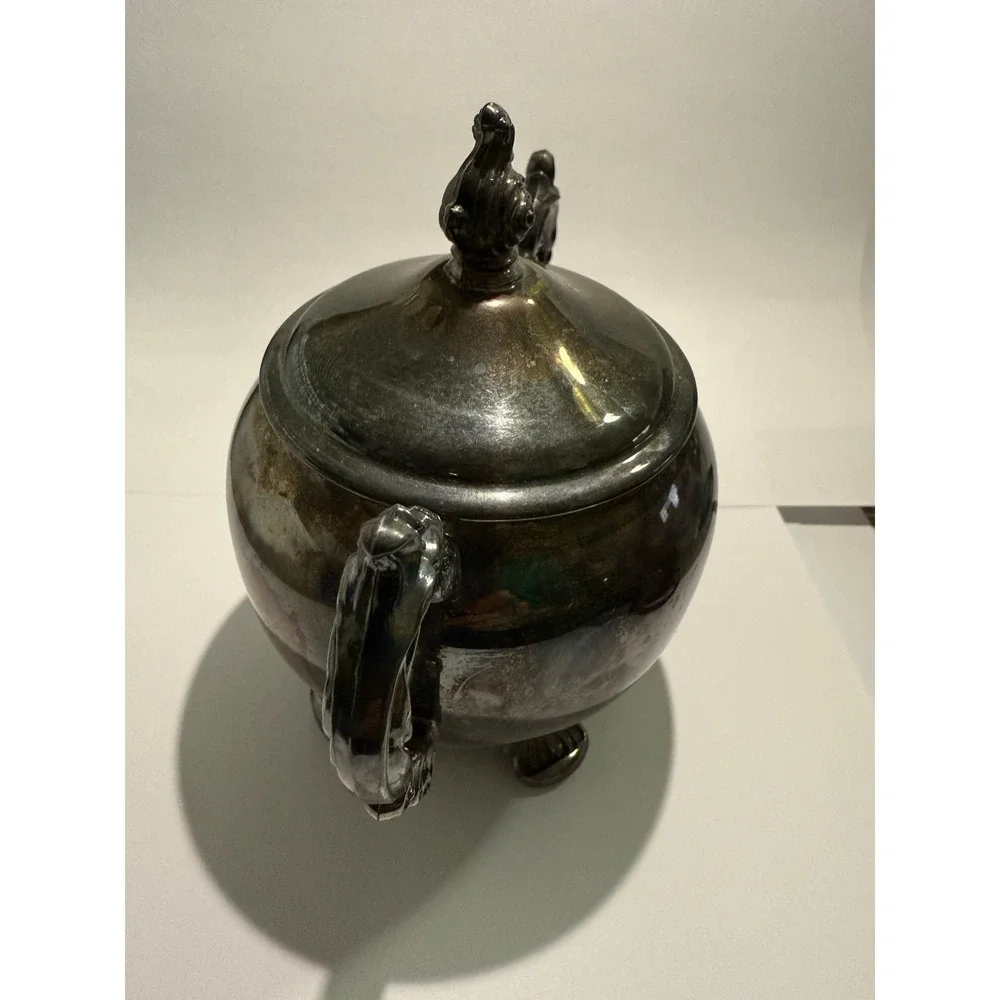 Vintage FB Rogers Silver Co Footed Sugar‎ Bowl Lid Company coffee tea